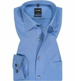Auslauf ⌛ OLYMP Hemd Luxor Modern Fit EL 0304/69/15 Baumwolle, Extra langer Arm, Himmelblau meliert, Blau 🛒