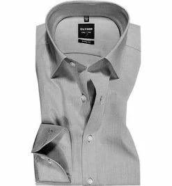 Angebote 👍 OLYMP Hemd Level Five Body Fit 2080/64/60 Popeline, Mittelgrau 🌟