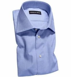 Am billigsten 😍 rosso e nero Hemd P06/0 Slim Fit, Baumwolle, Blau meliert, Blau 🎁