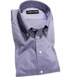 Besorgen 😉 rosso e nero Hemd P06/03 Slim Fit, Baumwolle, Dunkelblau meliert, Dunkelblau 🥰