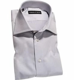 Budget 🎁 rosso e nero Hemd P05/07 Slim Fit, Twill, Hellgrau, Grau 🔥