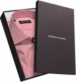 Coupon 🎉 rosso e nero Hemd P14/04 Slim Fit, Popeline, Rot-weiß gestreift, Rot-weiß ✔️ -Hemden Verkaufsgeschäft 156799 norm3
