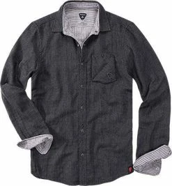 Auslauf 😀 Strellson Sportswear Luciano 1400351/14001011/114 Hemd, Shaped Fit, Baumwolle Doubleface, Schwarz, Anthrazit 🛒