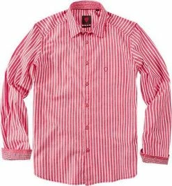 Besorgen 🔥 Strellson Sportswear Strellson Seth-W 1400375/14001028/266 Hemd, Slim Fit, Baumwolle, Rot gestreift, Erdbeerrot 😀