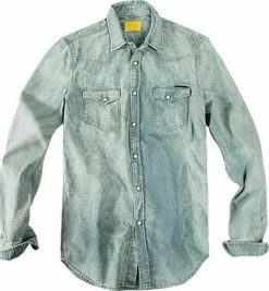 Großhandel 🔥 GAS Hemd 1507/010394/WP37 Baumwolle, 👖 Jeansblau meliert, Mintgrün-blau 😉