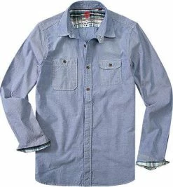 Am billigsten 🧨 Strellson Sportswear Samson-W 1400536/14001283/128 Hemd, Regular Fit, Oxford, 👖 Jeansblau meliert, 👖 Jeansblau ⌛