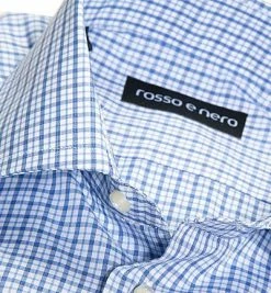 Blitzangebot ❤️ rosso e nero Hemd 75/01 Slim Fit, Popeline, Blau-weiß kariert, Blau-weiß ✔️ -Hemden Verkaufsgeschäft 181507 norm2