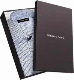 Aktion 🎉 rosso e nero Hemd SW15/03 Slim Fit, Popeline, Blau-weiß kariert, Blau-weiß 👏 -Hemden Verkaufsgeschäft 181520 norm3