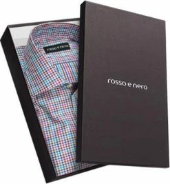 Beste Bewertungen von 🧨 rosso e nero Hemd 11/04 Slim Fit, Baumwolle, Multicolour kariert, Multicolour ✔️ -Hemden Verkaufsgeschäft 183180 norm3