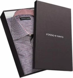 Angebote 👍 rosso e nero Hemd 1105/04 Slim Fit, Popeline, Blau-rotbraun kariert, Blau-rotbraun 👏 -Hemden Verkaufsgeschäft 183191 norm3