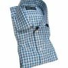 Bester Verkauf ⌛ rosso e nero Hemd 115/04 Slim Fit, Popeline, Blau-weiß kariert, Blau-weiß 💯