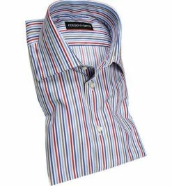 Beste Bewertungen von 🤩 rosso e nero Hemd 1117/01 Slim Fit, Baumwolle, Blau-rot gestreift, Blau-rot ✔️