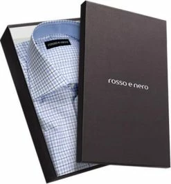 Schlussverkauf 🥰 rosso e nero Hemd 1104/01 Slim Fit, Popeline, Hellblau-weiß kariert, Hellblau-weiß 👏 -Hemden Verkaufsgeschäft 183208 norm3