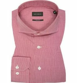 Aktion ❤️ Windsor Hemd Open Hai SP 7622/5074/300 Shaped Fit, Baumwolle, Rot kariert, Rot 🎁