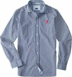 Aktion 😀 U.S.POLO Hemd 72574/50805/807 Slim Fit, Popeline, Königsblau kariert, Königsblau-weiß 👏