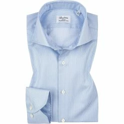 Am billigsten ✨ Stenströms Slimline 702111/1933/102 Hemd, Baumwolle, Blau gestreift, Blau 🎉