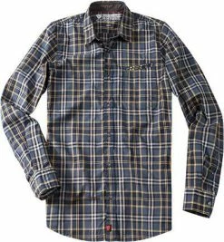 Billig 🔔 Strellson Sportswear Shay-W 1400617/14001605/335 Hemd, Slim Fit, Popeline, Blau-gelb kariert, Blau-gelb 🥰