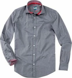 Aktion 👏 Lucky de Luca Hemd Joey 1207/3 Slim Fit, Fil à Fil, Grau 🌟