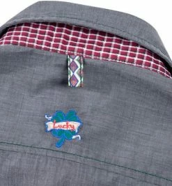 Aktion 👏 Lucky de Luca Hemd Joey 1207/3 Slim Fit, Fil à Fil, Grau 🌟 -Hemden Verkaufsgeschäft 193054 norm6