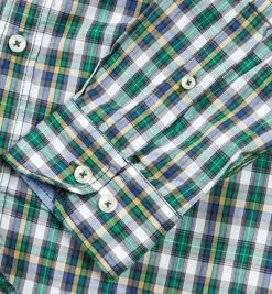 Rabatt 😉 Lucky de Luca Hemd Joey 1215/2 Slim Fit, Popeline, Blau-grün kariert, Grün 🔥 -Hemden Verkaufsgeschäft 193060 norm3