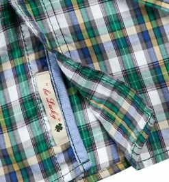 Rabatt 😉 Lucky de Luca Hemd Joey 1215/2 Slim Fit, Popeline, Blau-grün kariert, Grün 🔥 -Hemden Verkaufsgeschäft 193060 norm4