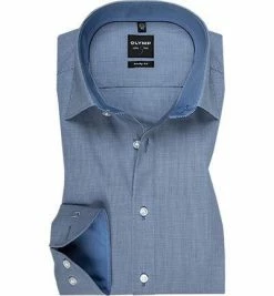 Schlussverkauf 🥰 OLYMP Hemd Level Five Body Fit 2005/64/19 Baumwoll-Stretch, Rauchblau meliert, Royal 🤩
