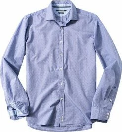 Top 10 ✔️ Marc O'Polo Hemd 427/1158/42254/K81 Shaped Fit, Baumwolle, 👖 Jeansblau gemustert, 👖 Jeansblau 🤩