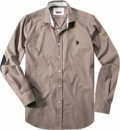 Billig 🔥 U.S.POLO Hemd 83108/51051/124 Slim Fit, Popeline, Camel, Light brown 🛒