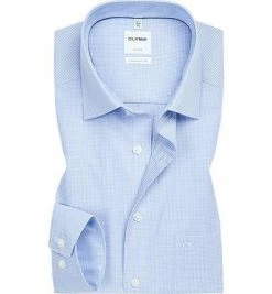 Großhandel 😍 OLYMP Hemd Luxor Comfort Fit 3190/64/11 Popeline, Bleu-weiß kariert, Bleu ⭐