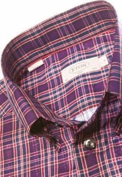 Rabatt 😍 ETON Slim Fit B.D. 2479/53511/75 Hemd, Popeline, Purpur-marine kariert, Lila 🌟 -Hemden Verkaufsgeschäft 221554 norm3