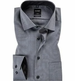 Besorgen 👍 OLYMP Luxor Modern Fit 0400/64/68 Hemd, Baumwolle, Graphit meliert, Schwarz 🌟