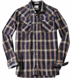 Angebote ❤️ Pepe 👖 Jeans Hemd Rubidium PM301867/0AA Baumwolle, Marine-beige kariert, Multicolor 😉