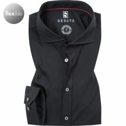 Großhandel 🛒 DESOTO Hemd Hai 21008-3/81 Modern Fit, Jersey, Schwarz 🌟