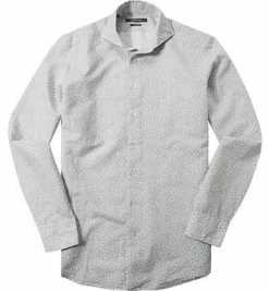 Billig 🧨 RENÉ LEZARD Hemd 62/07/X623W/2482/938 Shaped Fit, Baumwolle-Leinen, Hellgrau gemustert, Grey 🤩