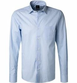 Billig 🔥 Pierre Cardin Hemd 1309/000/25423/9021 Popeline, Blau-weiß gestreift, Blau-weiß 😉