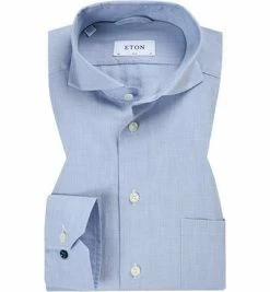 Rabatt ✔️ ETON Slim Fit Hai 0316/76548/24 Hemd, Popeline, Hellblau meliert, Blaugrau 🥰