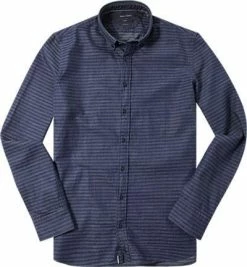 Coupon 😉 Marc O'Polo Hemd 627/1560/42062/D87 Shaped Fit, Baumwolle, 👖 Jeansblau gestreift, Combo 🌟