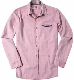 Großhandel 💯 Lucky de Luca Hemd Tino 21341/1 Oxford, Rot meliert, Red ⭐