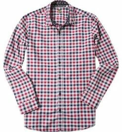 Auslauf 🎉 Lucky de Luca Hemd Nyro 21102/1 Baumwolle, Rot-blau kariert, Red 😀