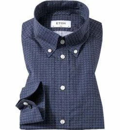 Coupon 🎁 ETON Slim Fit B.D. 0170/53606/27 Hemd, Twill, Marineblau gemustert, Marine 🌟