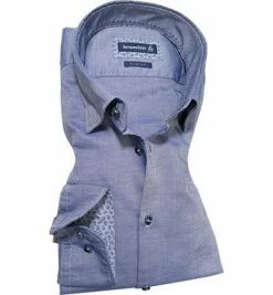 Auslauf 👏 Jacques Britt Hemd Messina AMF LPP 768200/16 Slim Fit, Pinpiont, Marine meliert, 👖 Jeansblau ✔️