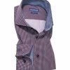 Rabatt ✨ Jacques Britt Hemd Stefano Mix 768280/47 Slim Fit, Popeline, Bordeaux, Bordeaux-hellblau 🛒