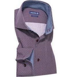 Rabatt ✨ Jacques Britt Hemd Stefano Mix 768280/47 Slim Fit, Popeline, Bordeaux, Bordeaux-hellblau 🛒