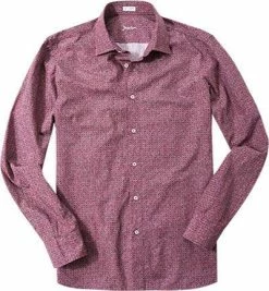 Coupon 🛒 Signum Slim Fit Kent 163533810/742 Hemd, Popeline, Bordeaux gemustert, Amaranth 🧨