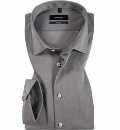 Bestes Angebot 😉 Seidensticker Tailored Kent 022000/32 Hemd, Tailored Fit, Chambray, Hellgrau meliert, Grau 🎁