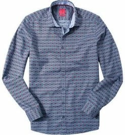 Bester Verkauf 🎉 OLYMP Hemd Level Five Casual Body Fit 3061/64/18 Twill, Marine gemustert, Marine 🔥