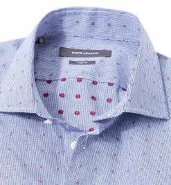 Großhandel ✨ RENÉ LEZARD Hemd 66/07/X601S/3555/575 Shaped Fit, Popeline, Extra langer Arm, Blau gepunktet, Navy blue 😉 -Hemden Verkaufsgeschäft 253077 norm2