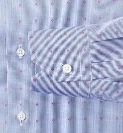 Großhandel ✨ RENÉ LEZARD Hemd 66/07/X601S/3555/575 Shaped Fit, Popeline, Extra langer Arm, Blau gepunktet, Navy blue 😉 -Hemden Verkaufsgeschäft 253077 norm3