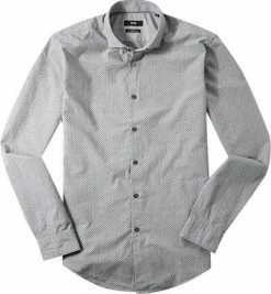 Rabatt 👍 HUGO BOSS Hemd Ridley_36F 50320048/010 Slim Fit, Baumwolle, Anthrazit-weiß gepunktet, Charcoal 🎉