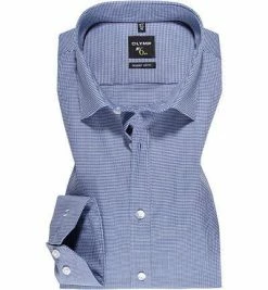 Neu 😀 OLYMP Hemd No. Six Super Slim 0465/64/19 Super Slim Fit, Baumwolle, Blau meliert, Royal ⭐